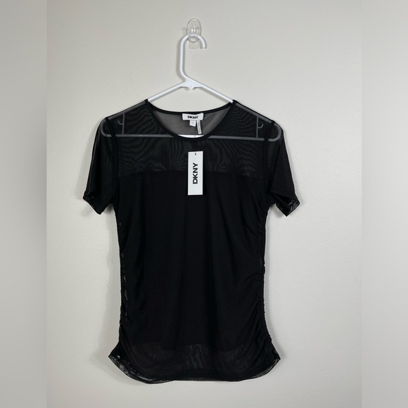 Dkny Tops - DKNY Black Sheer Women's Soft Top Slim Fit Party Events Size S NWT